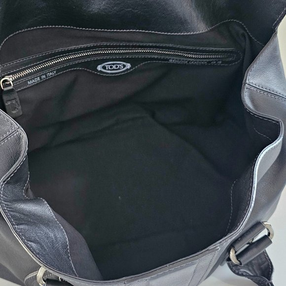 TOD'S Handbag Leather BLK Solid Color - Picture 5 of 14